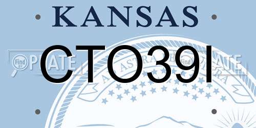 CTO39I Kansas License Plate