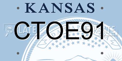 CTOE91 Kansas License Plate