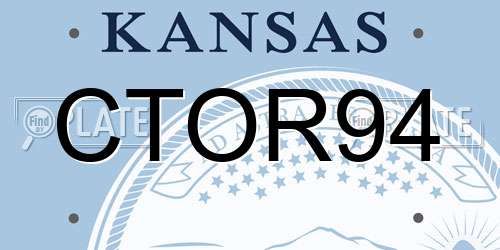 CTOR94 Kansas License Plate