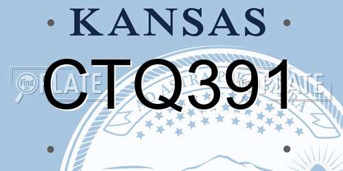 CTQ391 Kansas License Plate