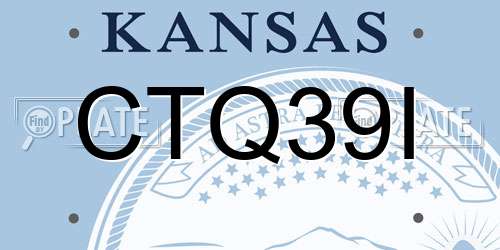 CTQ39I Kansas License Plate