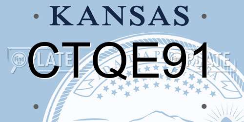 CTQE91 Kansas License Plate