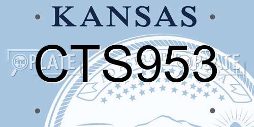CTS953 Kansas License Plate