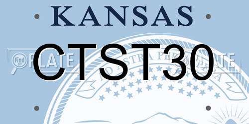 CTST30 Kansas License Plate