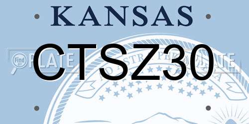CTSZ30 Kansas License Plate