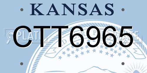 CTT6965 Kansas License Plate