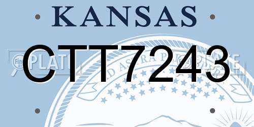 CTT7243 Kansas License Plate
