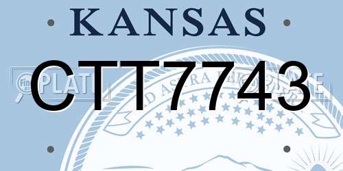 CTT7743 Kansas License Plate