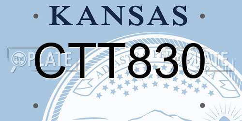 CTT830 Kansas License Plate