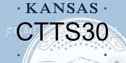 CTTS30 Kansas License Plate