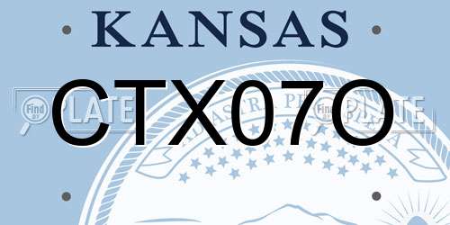 CTX07O Kansas License Plate