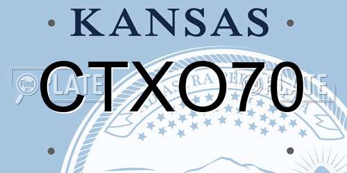 CTXO70 Kansas License Plate