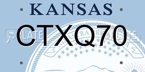 CTXQ70 Kansas License Plate