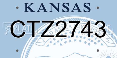 CTZ2743 Kansas License Plate