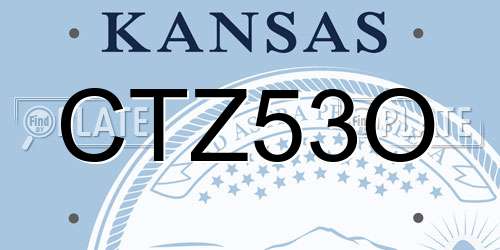 CTZ53O Kansas License Plate
