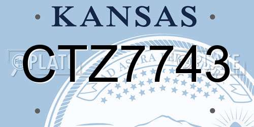 CTZ7743 Kansas License Plate
