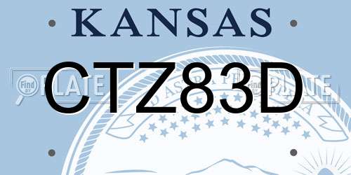 CTZ83D Kansas License Plate