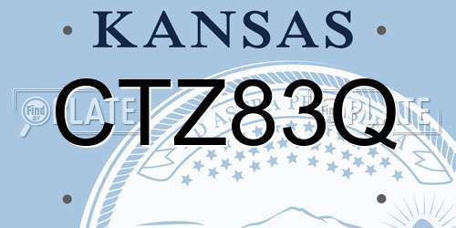 CTZ83Q Kansas License Plate