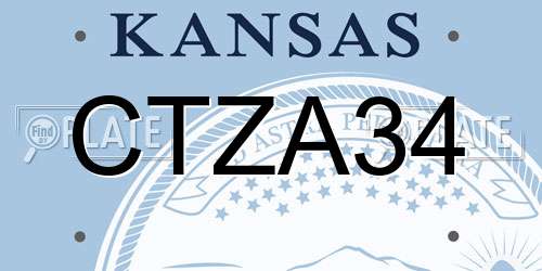 CTZA34 Kansas License Plate