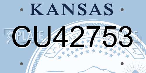 CU42753 Kansas License Plate