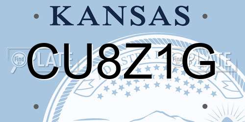 CU8Z1G Kansas License Plate