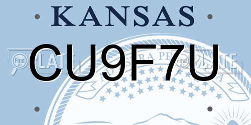 CU9F7U Kansas License Plate