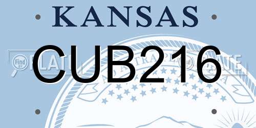 CUB216 Kansas License Plate