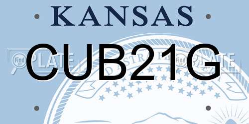 CUB21G Kansas License Plate