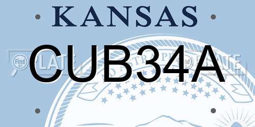 CUB34A Kansas License Plate