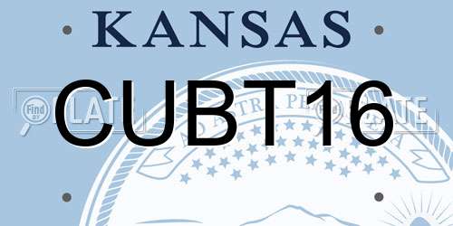 CUBT16 Kansas License Plate