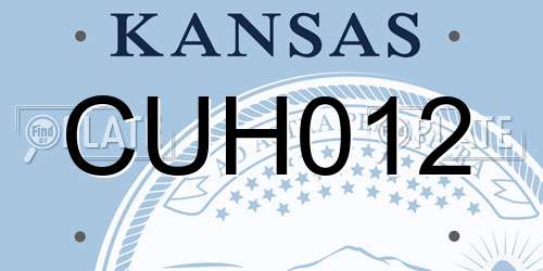 CUH012 Kansas License Plate