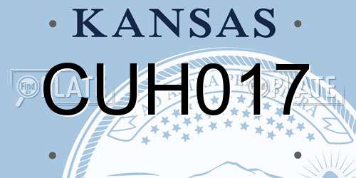 CUH017 Kansas License Plate