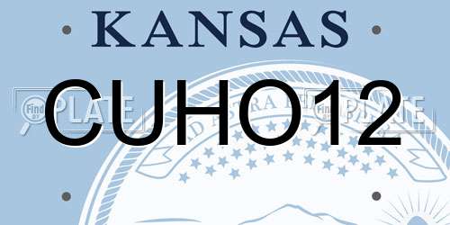 CUHO12 Kansas License Plate
