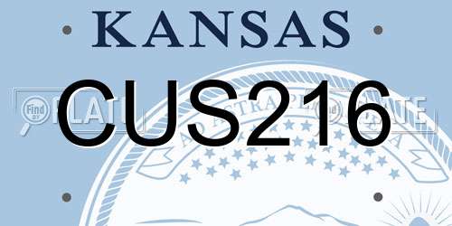 CUS216 Kansas License Plate