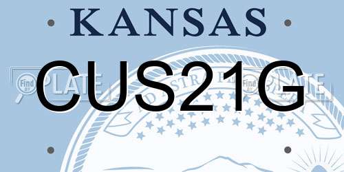 CUS21G Kansas License Plate