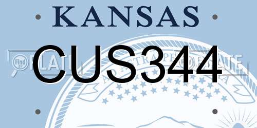 CUS344 Kansas License Plate