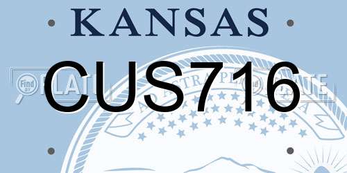 CUS716 Kansas License Plate