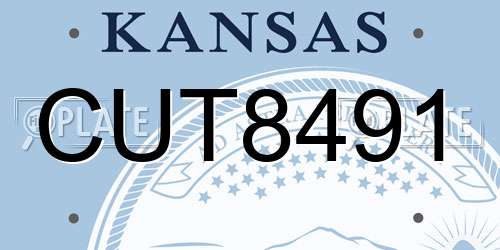 CUT8491 Kansas License Plate