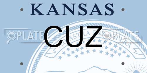CUZ Kansas License Plate