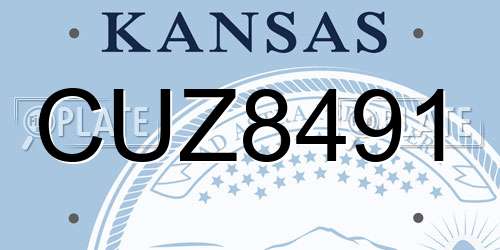 CUZ8491 Kansas License Plate