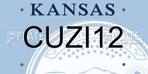 CUZI12 Kansas License Plate