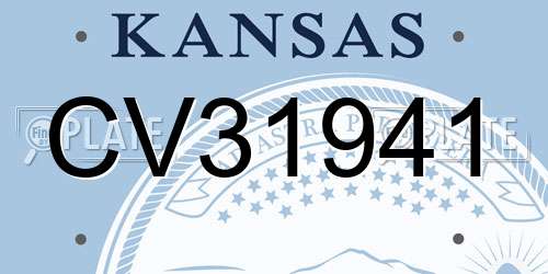 CV31941 Kansas License Plate