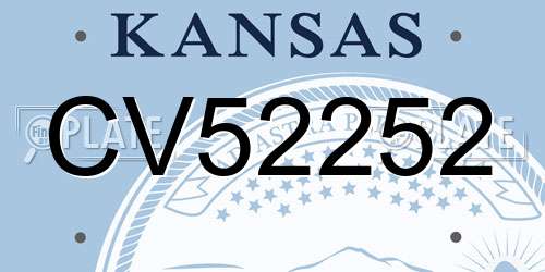 CV52252 Kansas License Plate