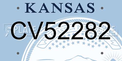 CV52282 Kansas License Plate