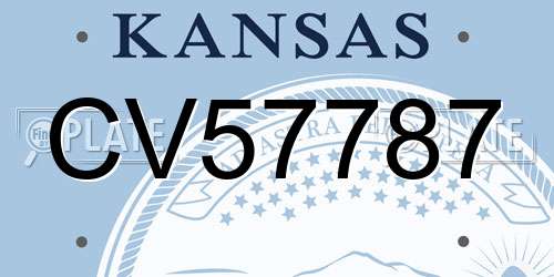 CV57787 Kansas License Plate