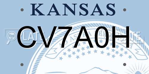 CV7A0H Kansas License Plate