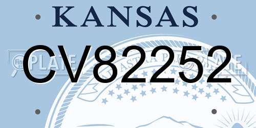 CV82252 Kansas License Plate