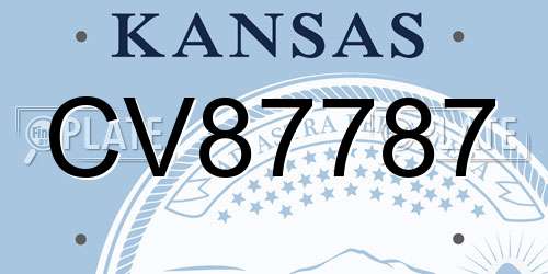 CV87787 Kansas License Plate