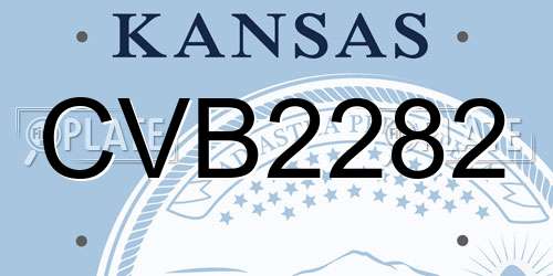CVB2282 Kansas License Plate