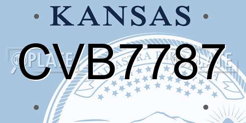 CVB7787 Kansas License Plate